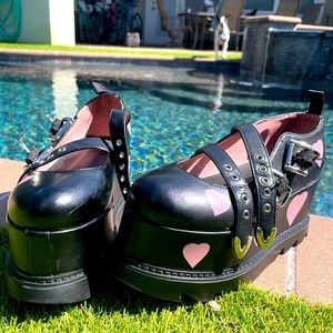 Lamoda x Dollskill Platform Chunky Mary Jane Heart Shoes - Women’s size 10